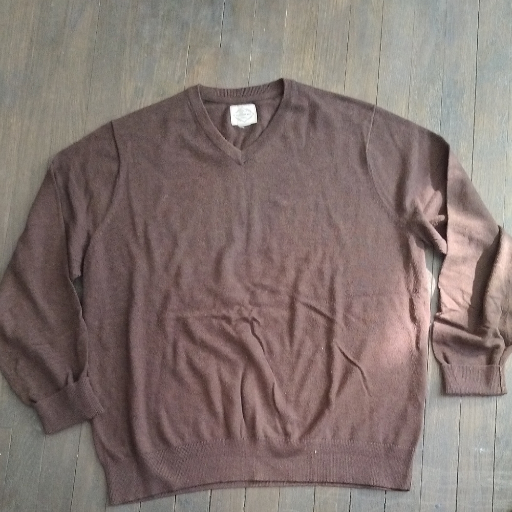 Lot of 3 ST JOHN Mens V Neck Sweaters Chocolate,Gray,Camel Sz XL - Picture 5 of 10
